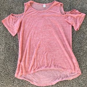 Pink heather cold shoulder tee XL